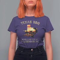 Texas BBQ Lover T Shirt For Women Where Every Bite Is Legendary Cowboy Grilling Pitmaster - Wonder Print Shop