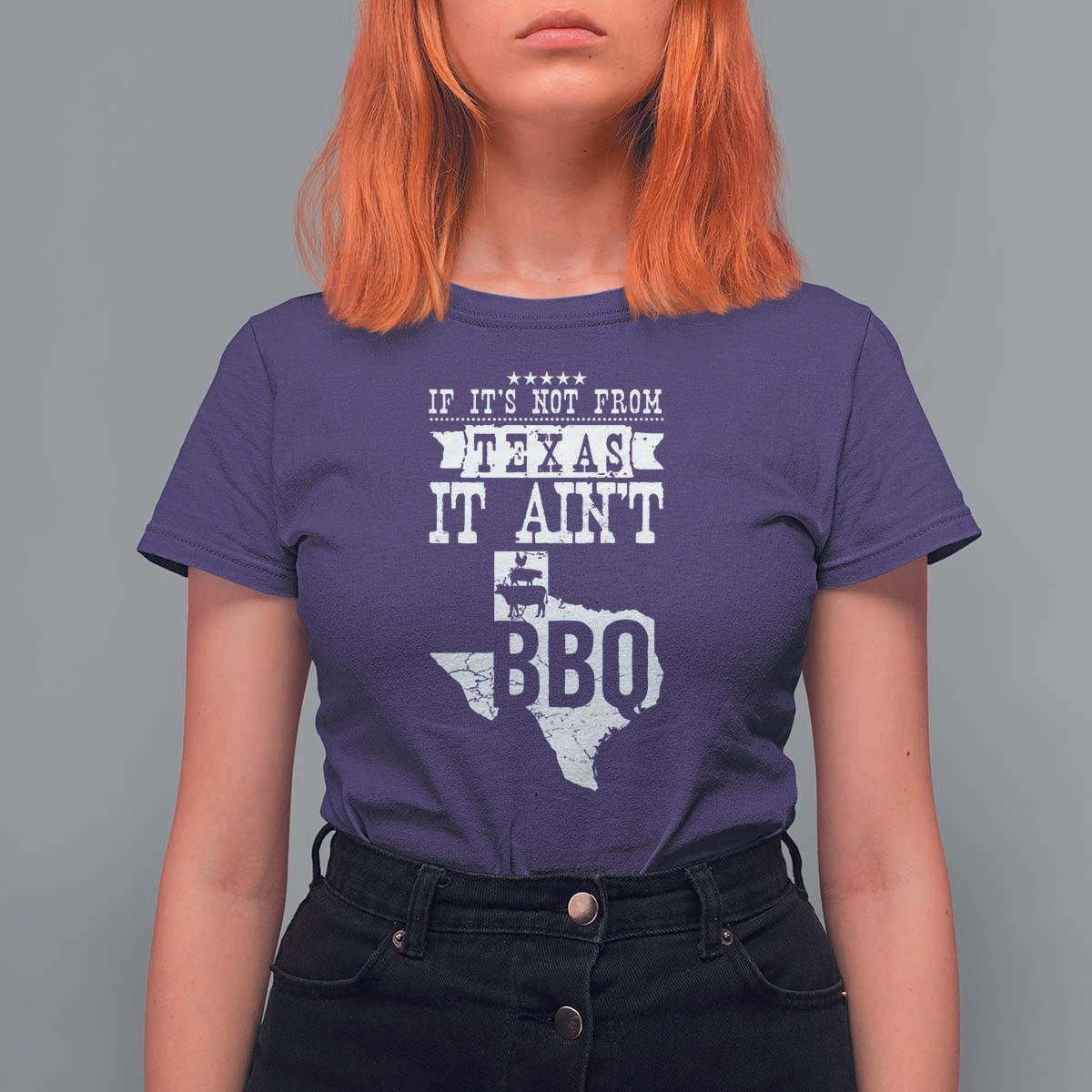 Texas BBQ Lover T Shirt For Women If It's Not From Texas It Ain't BBQ - Wonder Print Shop