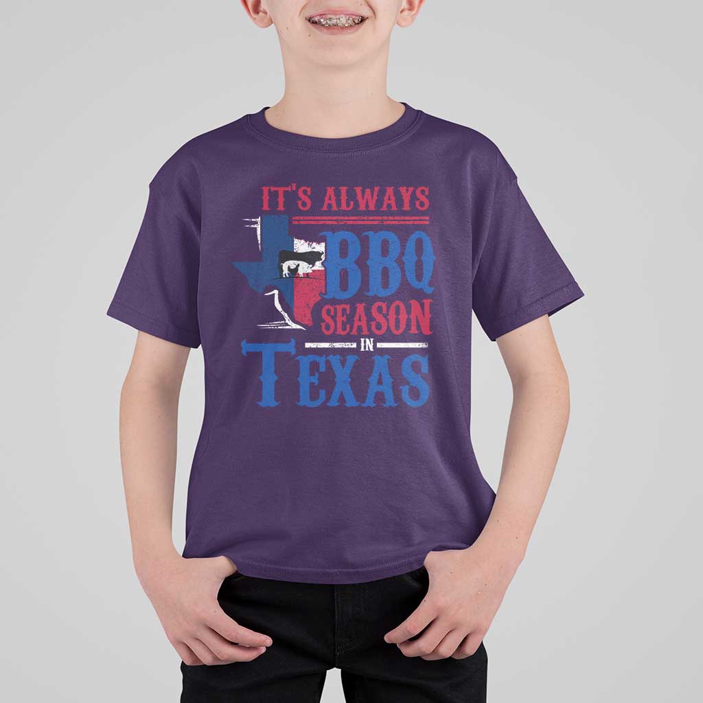 Texas BBQ Lover T Shirt For Kid It's Always BBQ Season In Texas