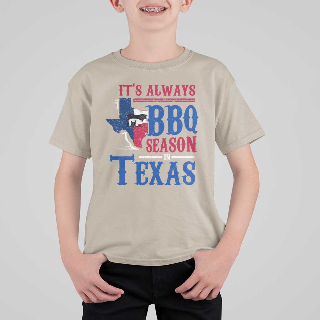 Texas BBQ Lover T Shirt For Kid It's Always BBQ Season In Texas