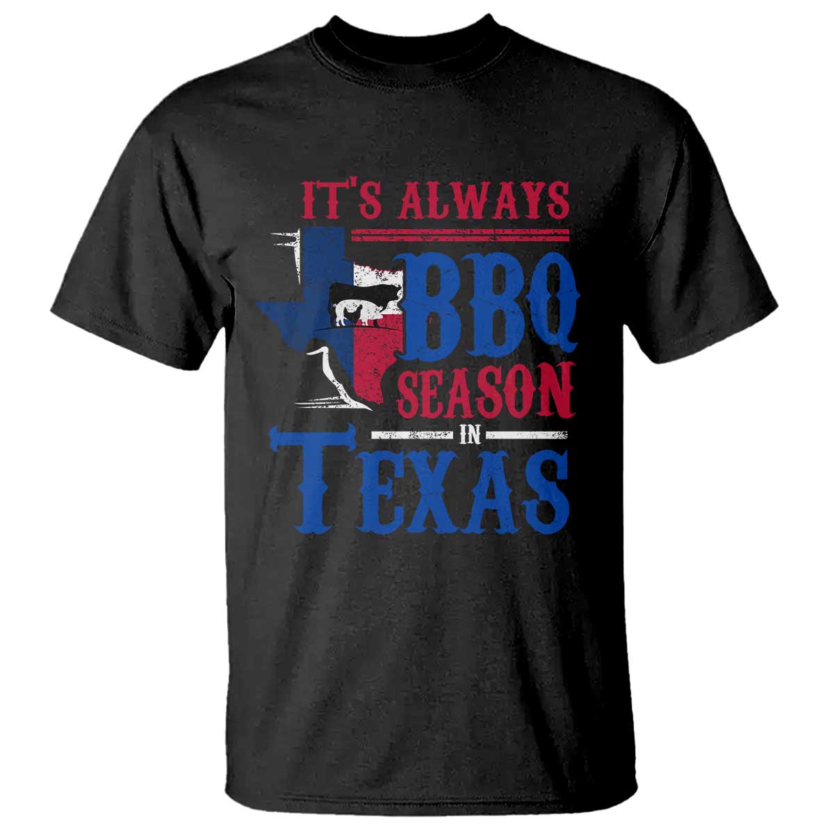 Texas BBQ Lover T Shirt It's Always BBQ Season In Texas - Wonder Print Shop