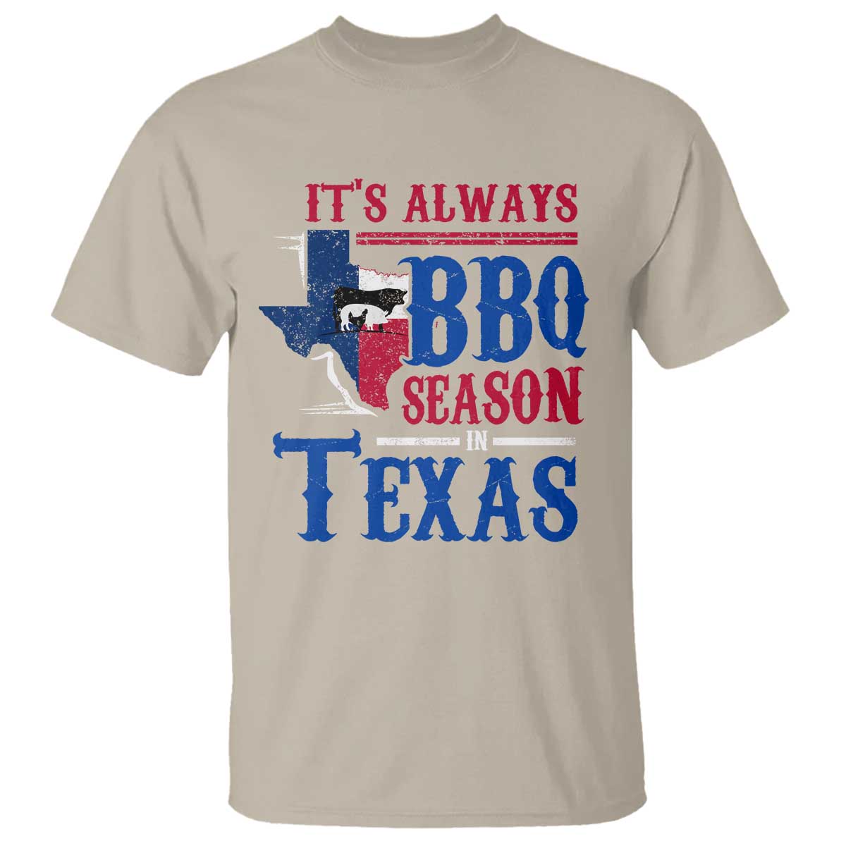 Texas BBQ Lover T Shirt It's Always BBQ Season In Texas - Wonder Print Shop