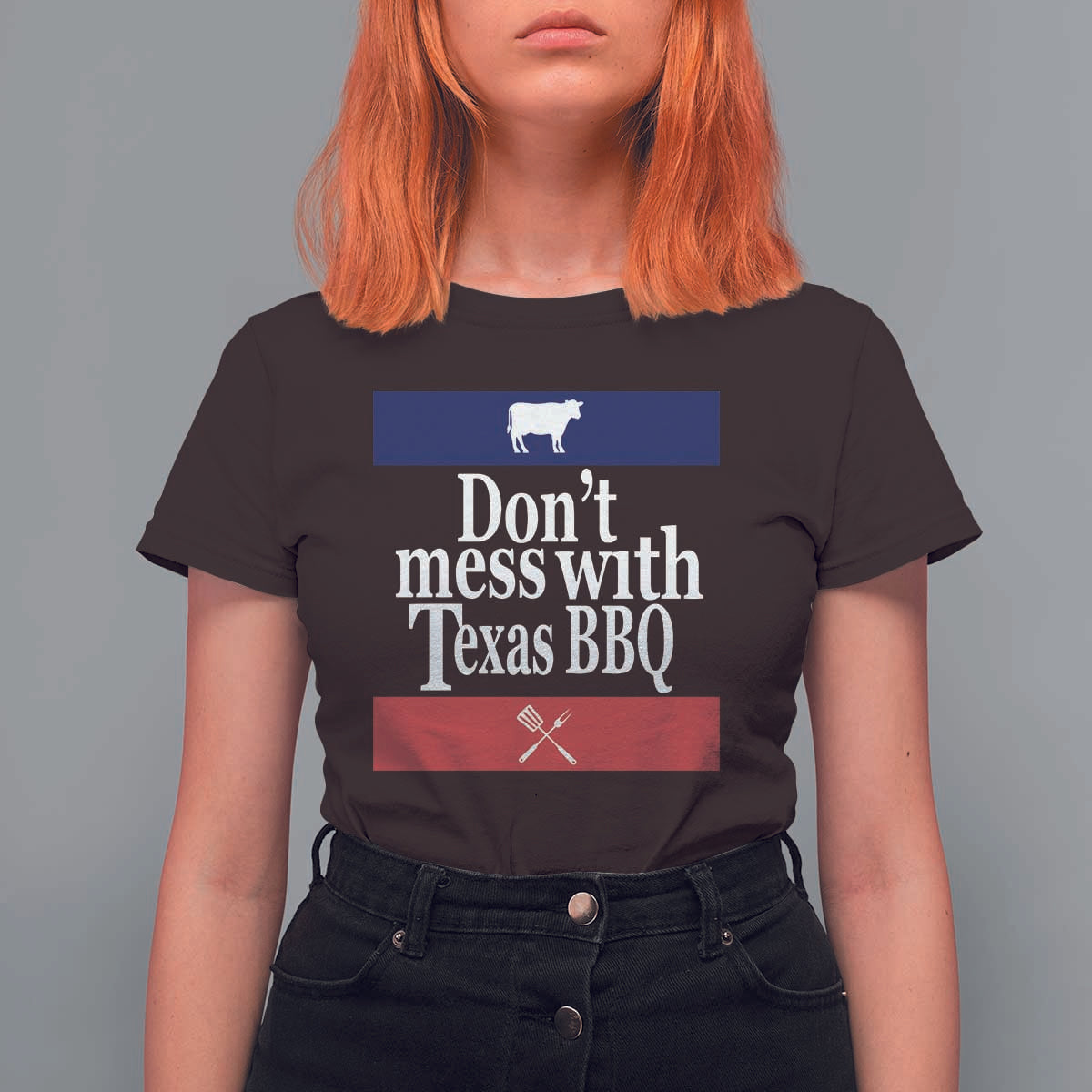 Don't Mess With Texas BBQ T Shirt For Women - Wonder Print Shop