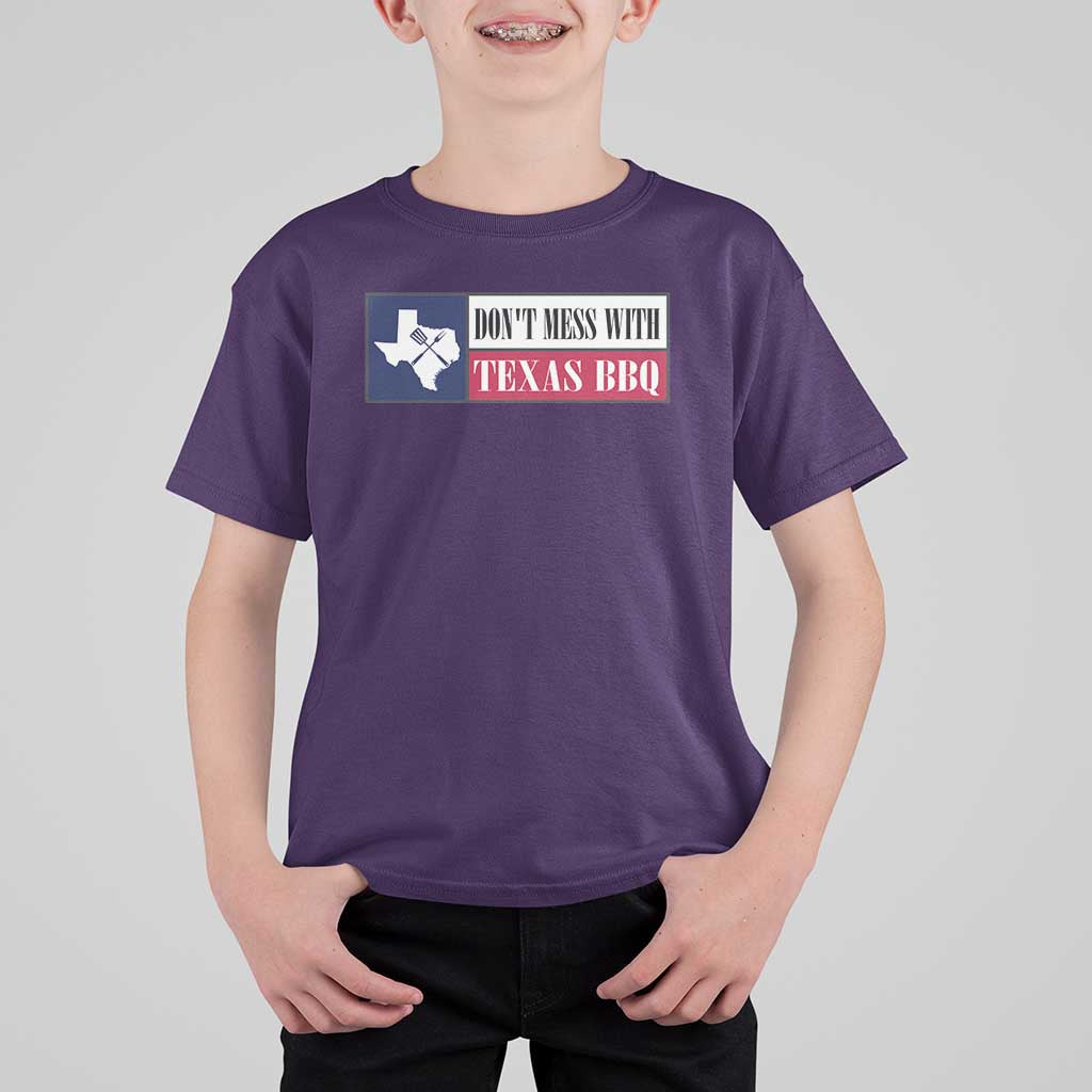 Don't Mess With Texas BBQ T Shirt For Kid Texan Flag Grilling Pitmaster