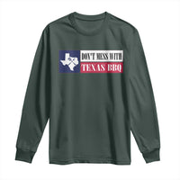 Don't Mess With Texas BBQ Long Sleeve Shirt Texan Flag Grilling Pitmaster