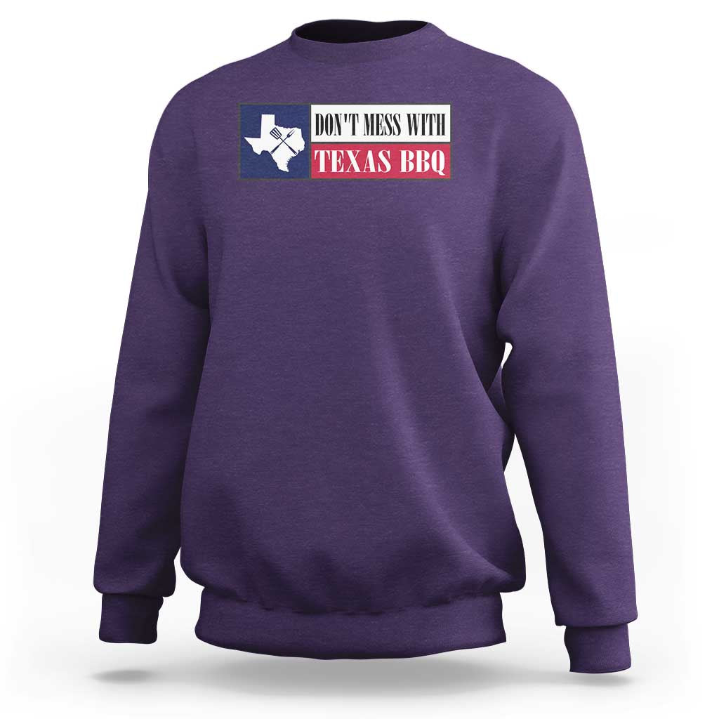 Don't Mess With Texas BBQ Sweatshirt Texan Flag Grilling Pitmaster