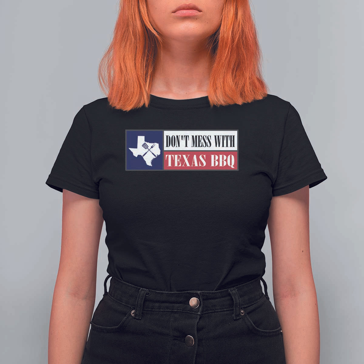 Don't Mess With Texas BBQ T Shirt For Women Texan Flag Grilling Pitmaster - Wonder Print Shop