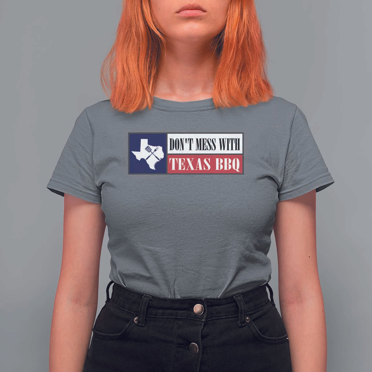 Don't Mess With Texas BBQ T Shirt For Women Texan Flag Grilling Pitmaster - Wonder Print Shop