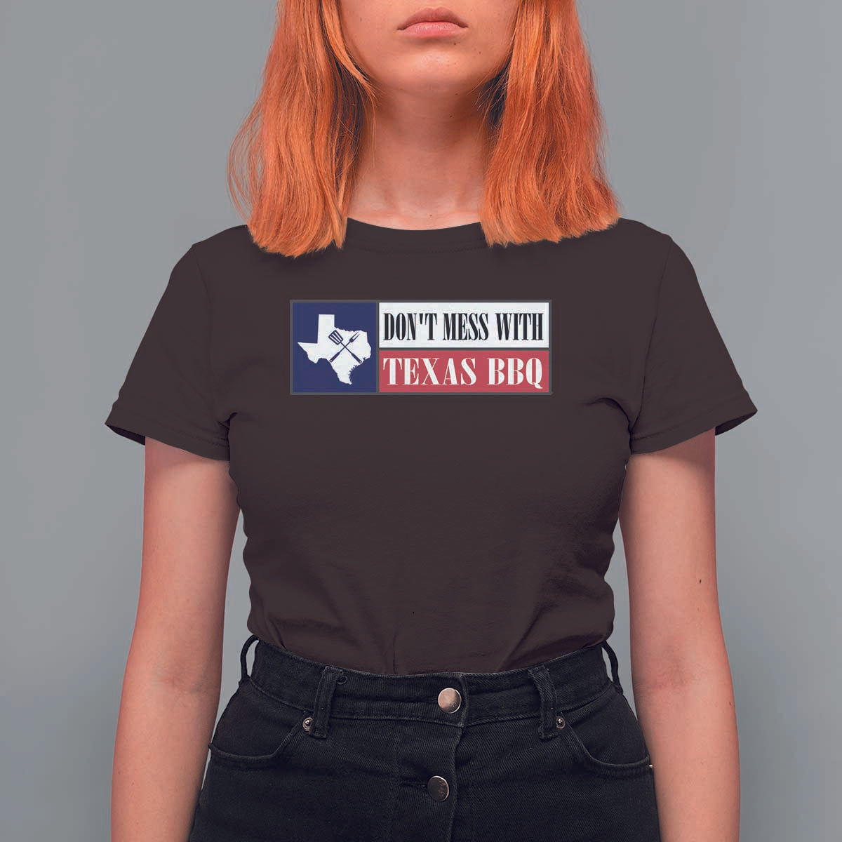 Don't Mess With Texas BBQ T Shirt For Women Texan Flag Grilling Pitmaster - Wonder Print Shop