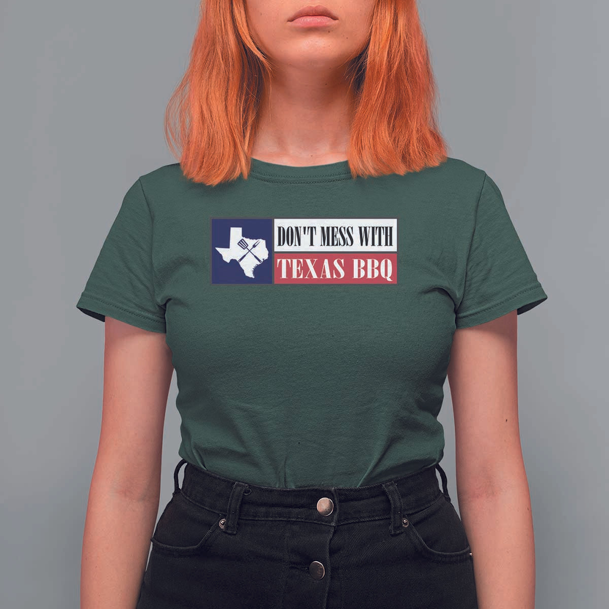 Don't Mess With Texas BBQ T Shirt For Women Texan Flag Grilling Pitmaster - Wonder Print Shop