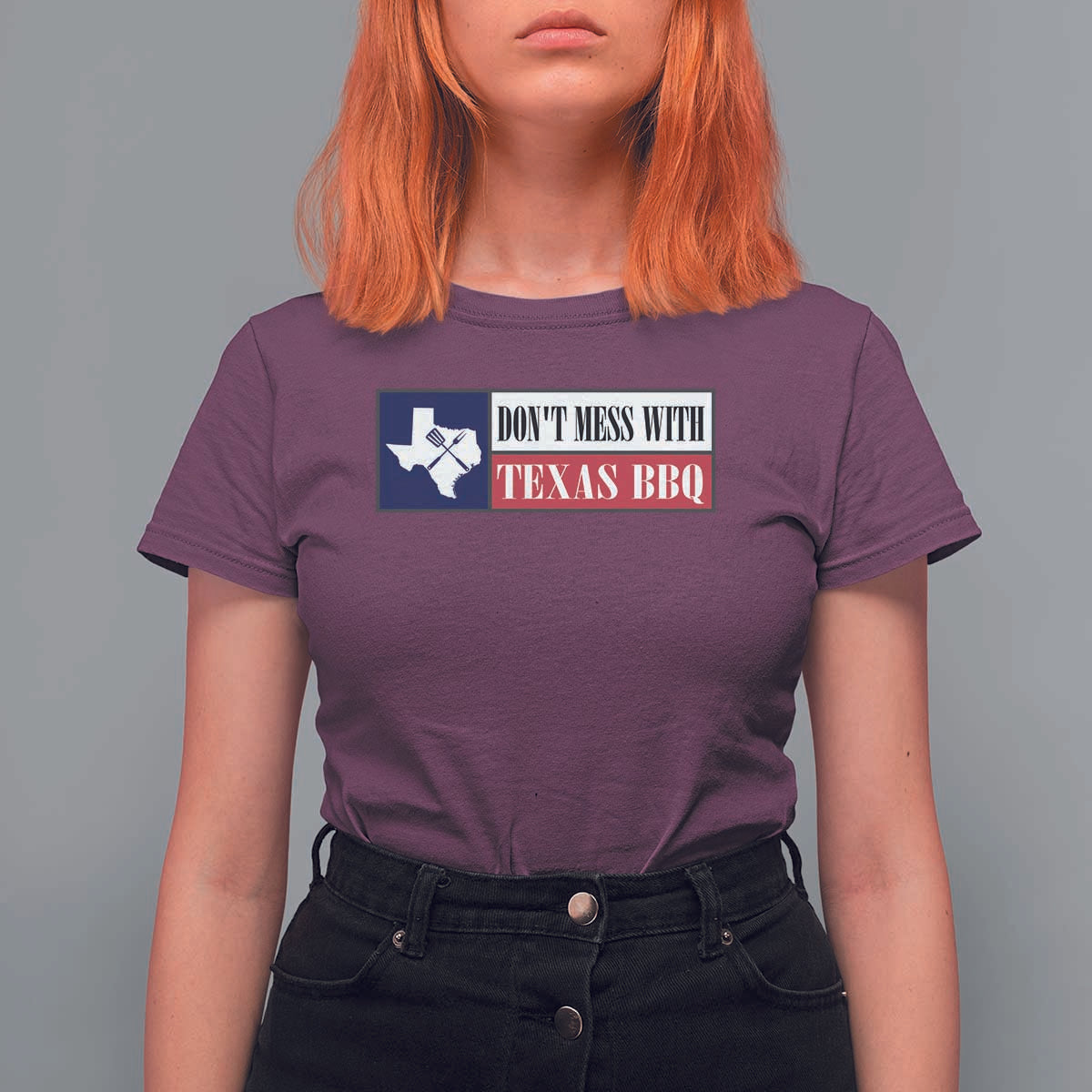 Don't Mess With Texas BBQ T Shirt For Women Texan Flag Grilling Pitmaster - Wonder Print Shop