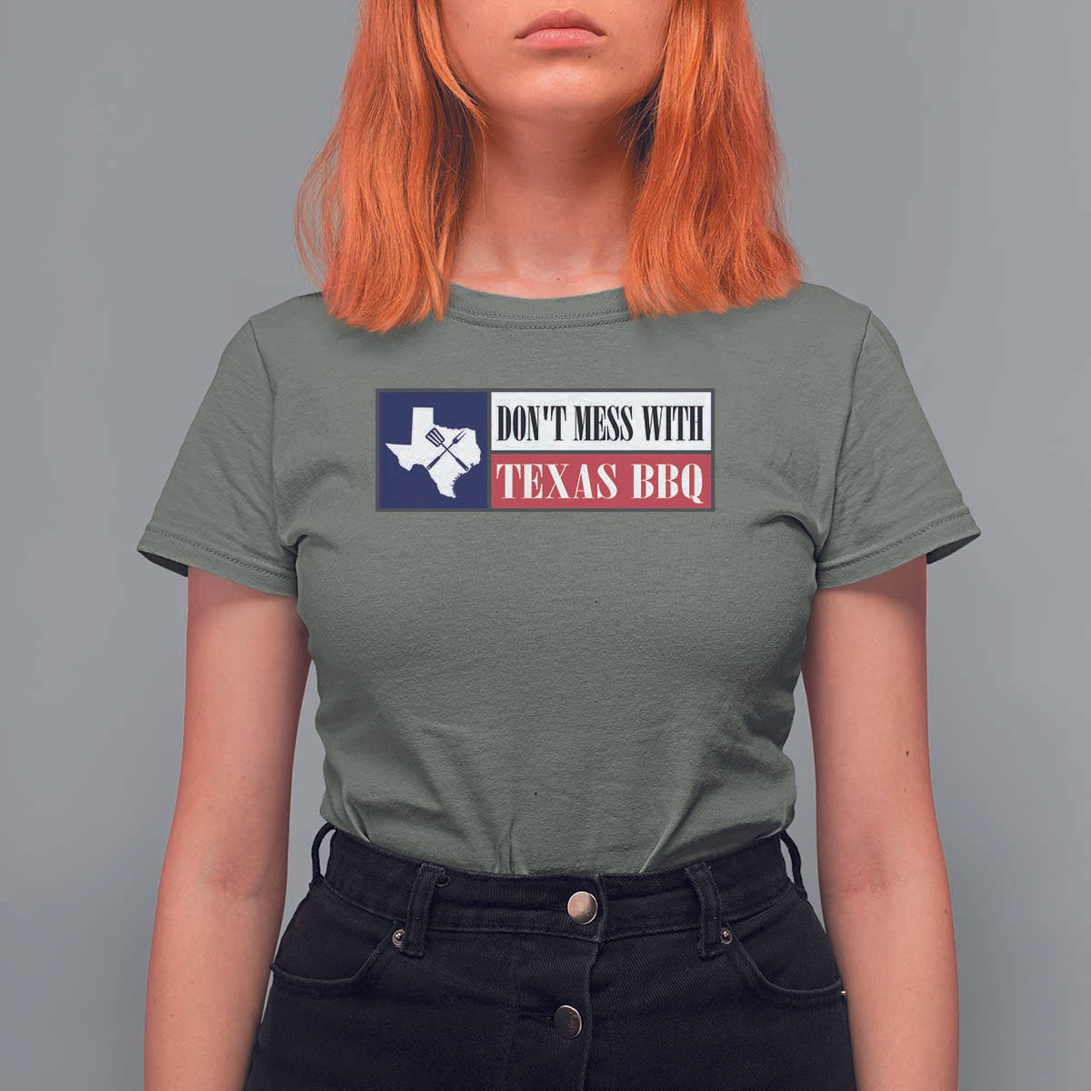 Don't Mess With Texas BBQ T Shirt For Women Texan Flag Grilling Pitmaster - Wonder Print Shop