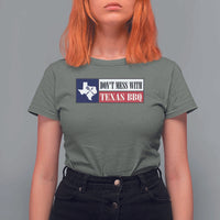 Don't Mess With Texas BBQ T Shirt For Women Texan Flag Grilling Pitmaster - Wonder Print Shop