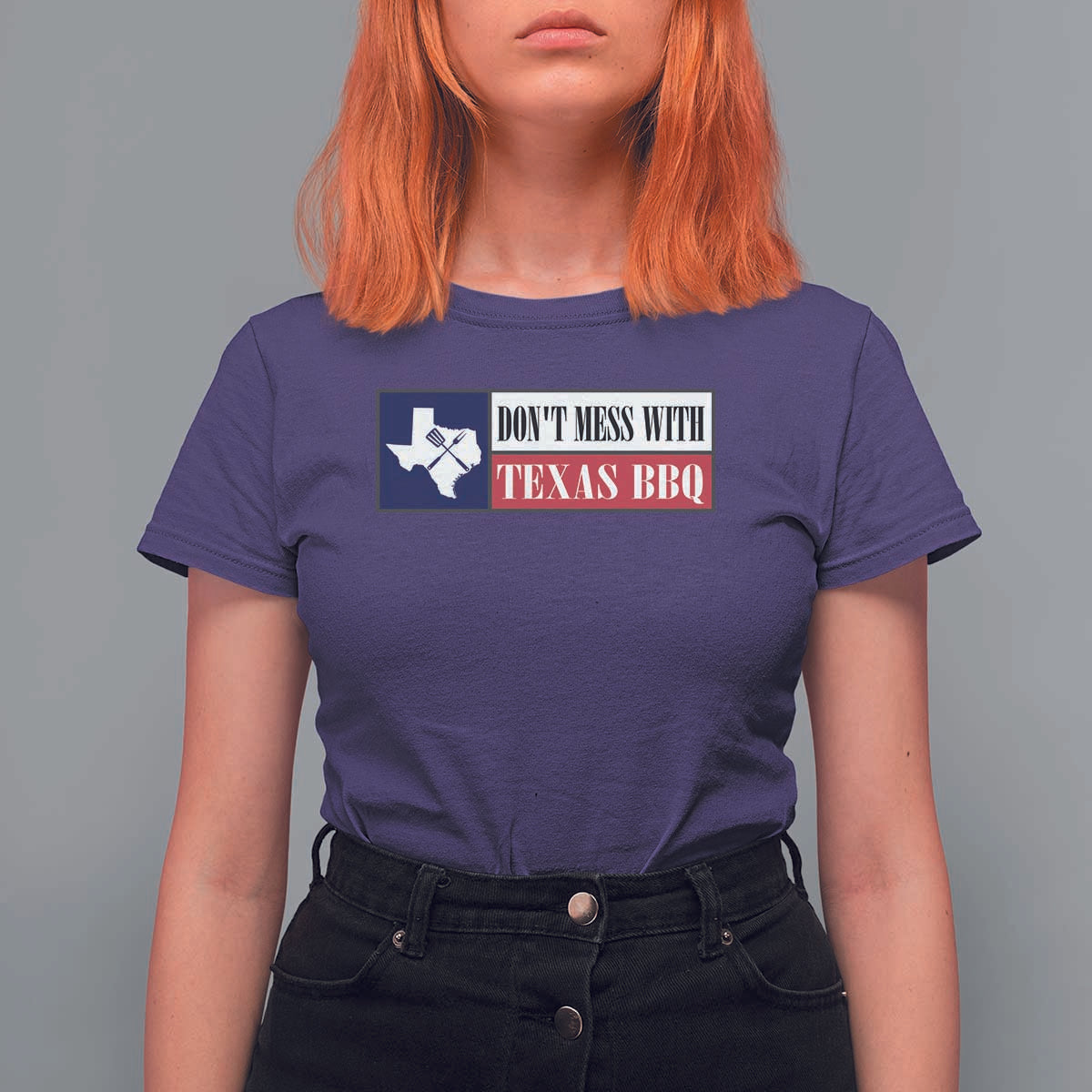 Don't Mess With Texas BBQ T Shirt For Women Texan Flag Grilling Pitmaster - Wonder Print Shop