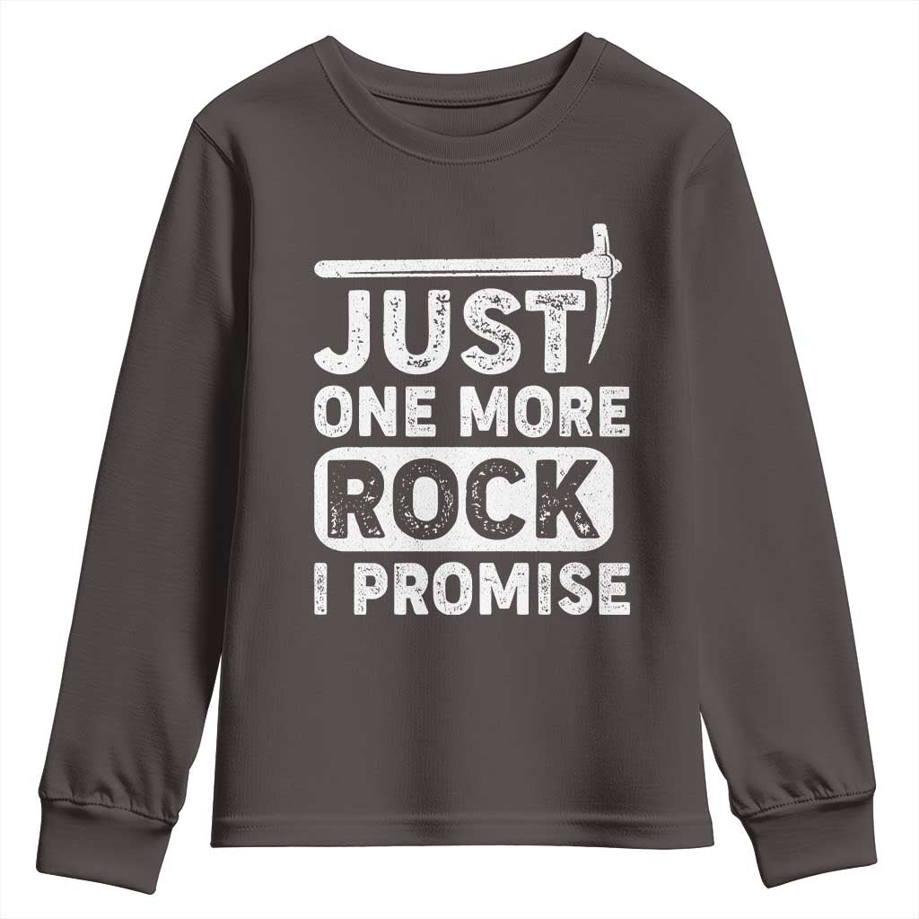 Rock Collector Youth Sweatshirt Just One More Rock I Promise