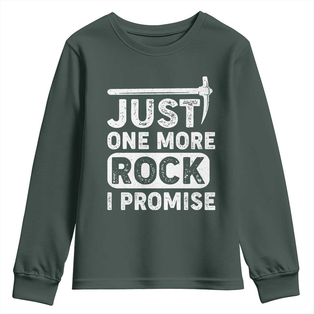 Rock Collector Youth Sweatshirt Just One More Rock I Promise