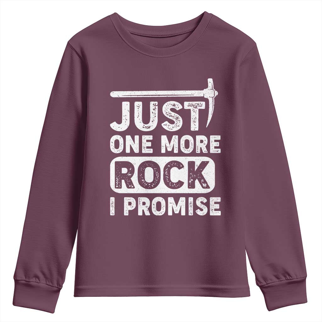 Rock Collector Youth Sweatshirt Just One More Rock I Promise