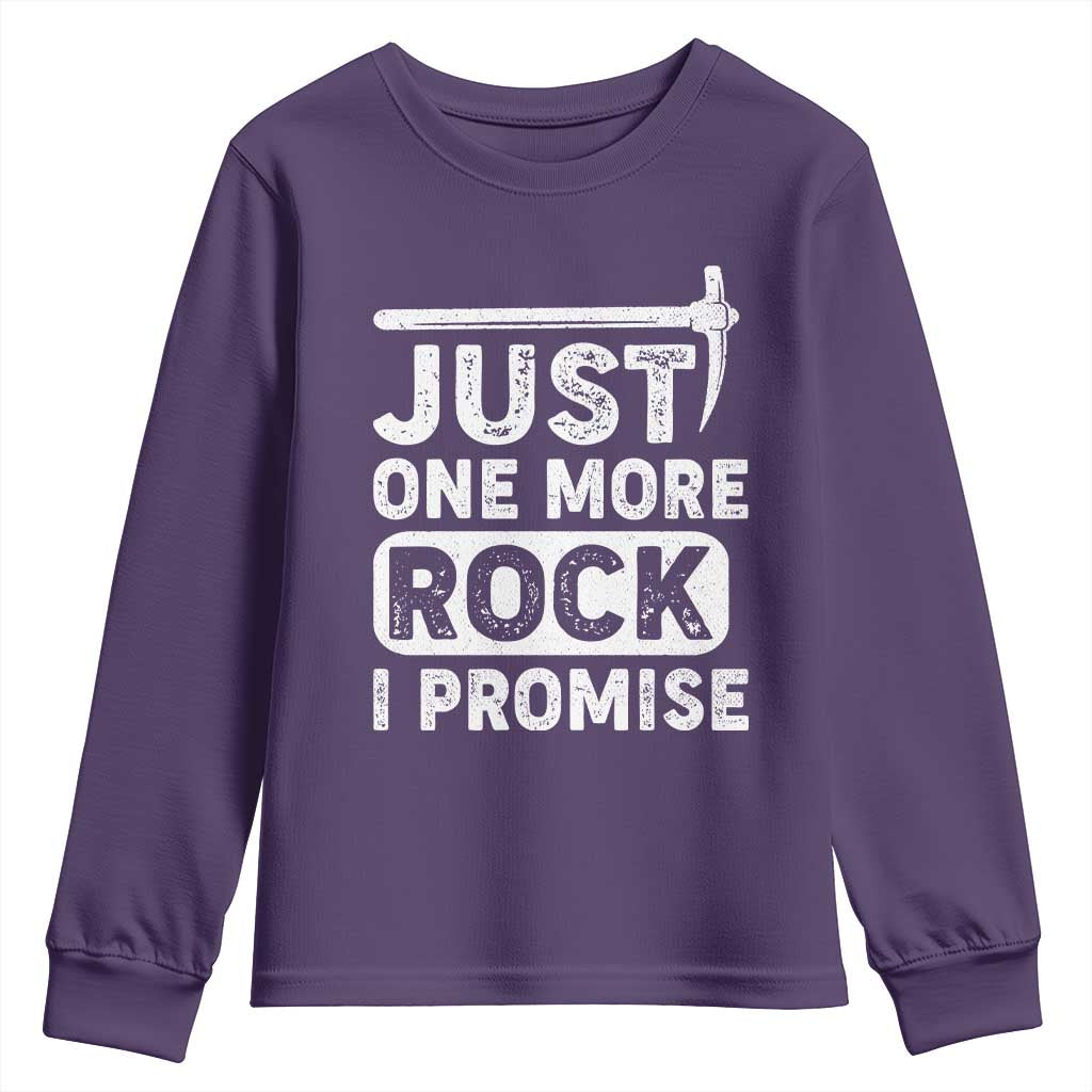 Rock Collector Youth Sweatshirt Just One More Rock I Promise