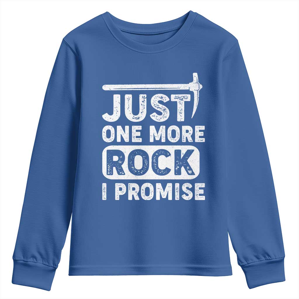 Rock Collector Youth Sweatshirt Just One More Rock I Promise