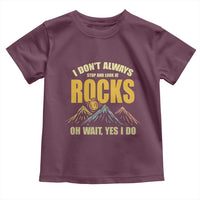 Geologist Toddler T Shirt I Don't Always Stop And Look At Rocks