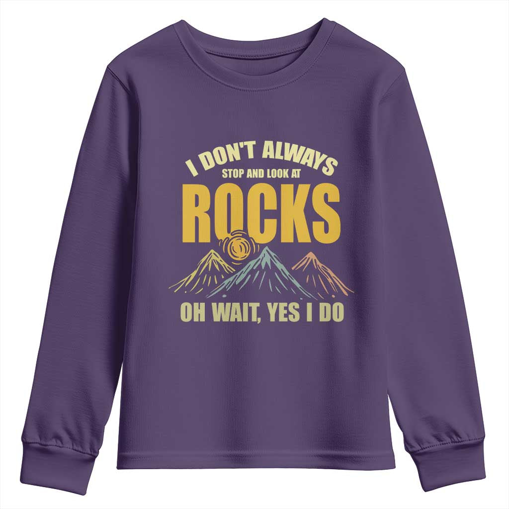 Geologist Youth Sweatshirt I Don't Always Stop And Look At Rocks