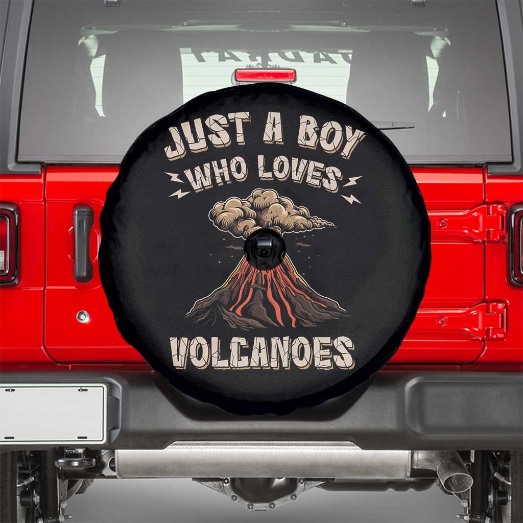 Funny Volcanologist Spare Tire Cover Just A Boy Who Loves Volcanoes Lava