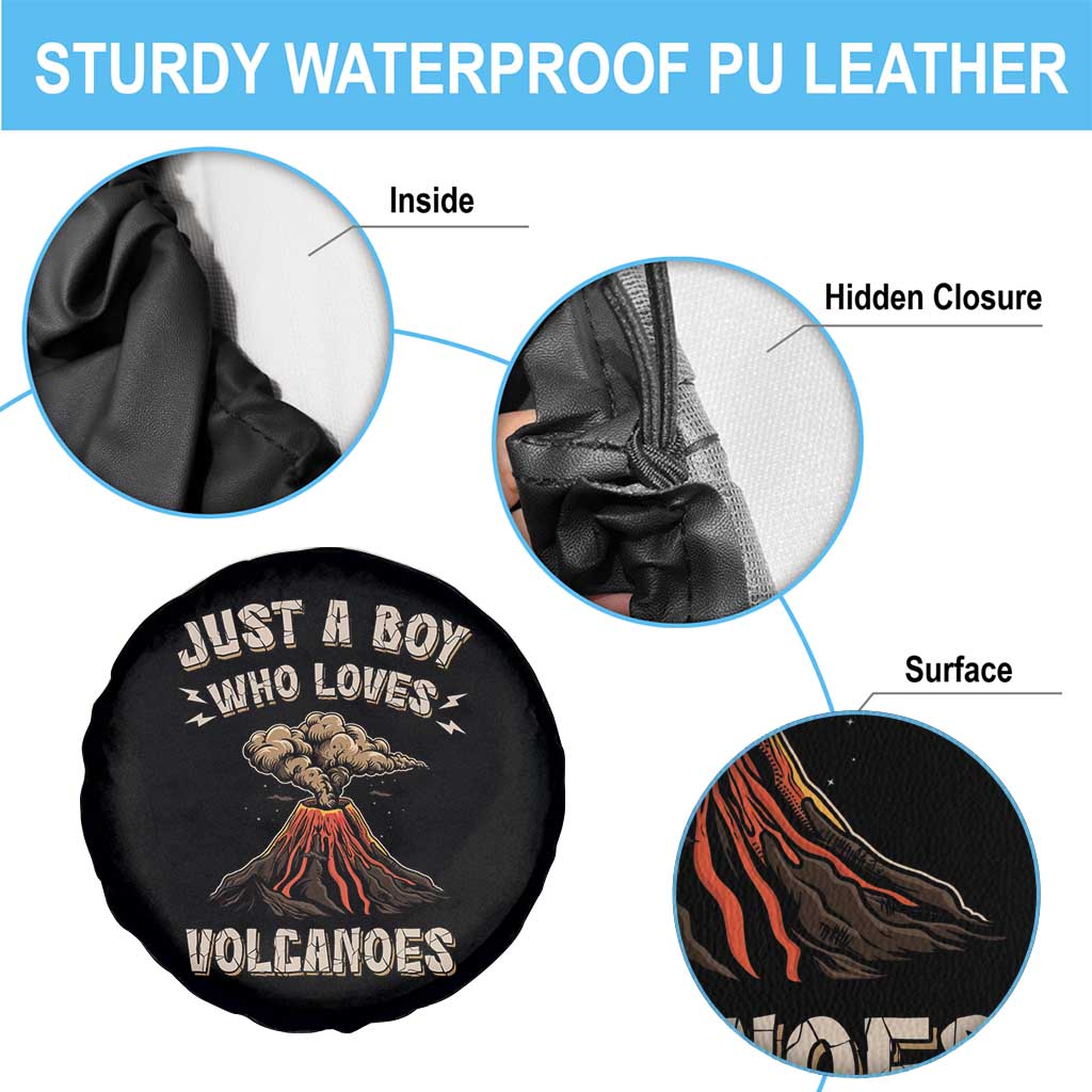 Funny Volcanologist Spare Tire Cover Just A Boy Who Loves Volcanoes Lava