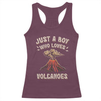 Funny Volcanologist Racerback Tank Top Just A Boy Who Loves Volcanoes Lava