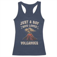Funny Volcanologist Racerback Tank Top Just A Boy Who Loves Volcanoes Lava