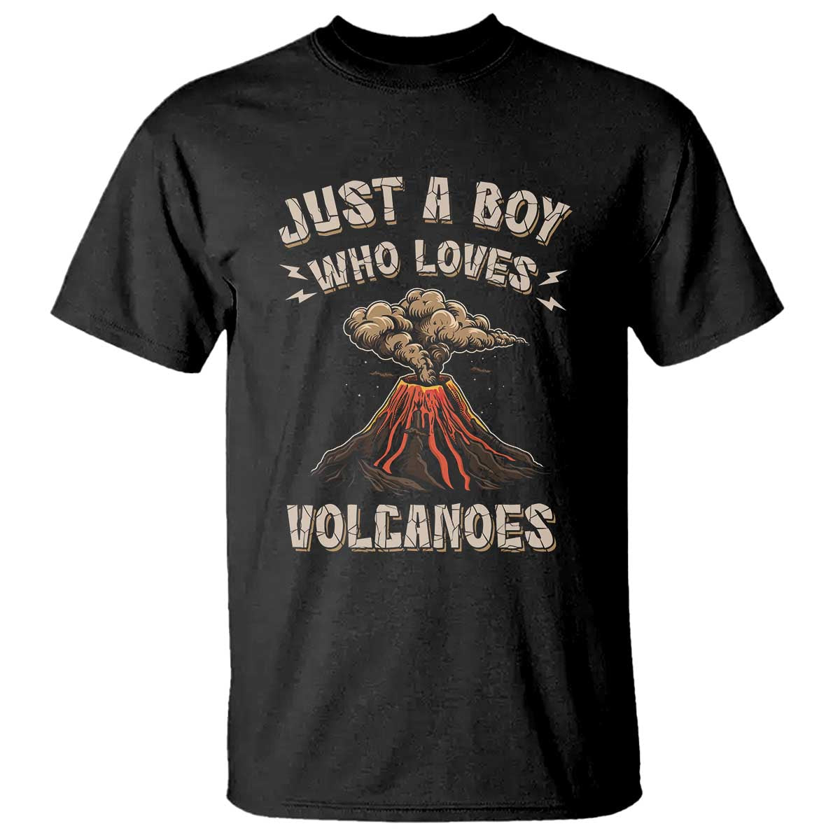 Funny Volcanologist T Shirt Just A Boy Who Loves Volcanoes Lava