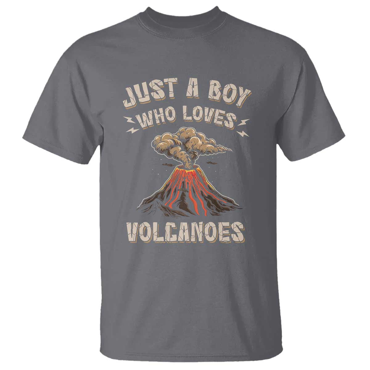 Funny Volcanologist T Shirt Just A Boy Who Loves Volcanoes Lava