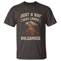 Funny Volcanologist T Shirt Just A Boy Who Loves Volcanoes Lava