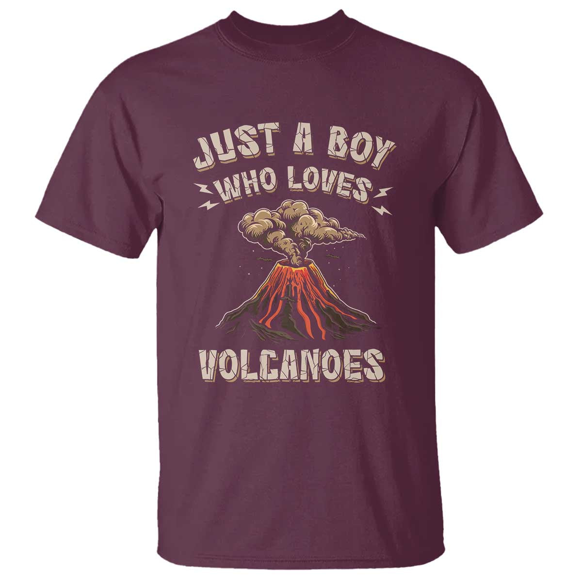 Funny Volcanologist T Shirt Just A Boy Who Loves Volcanoes Lava