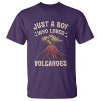 Funny Volcanologist T Shirt Just A Boy Who Loves Volcanoes Lava