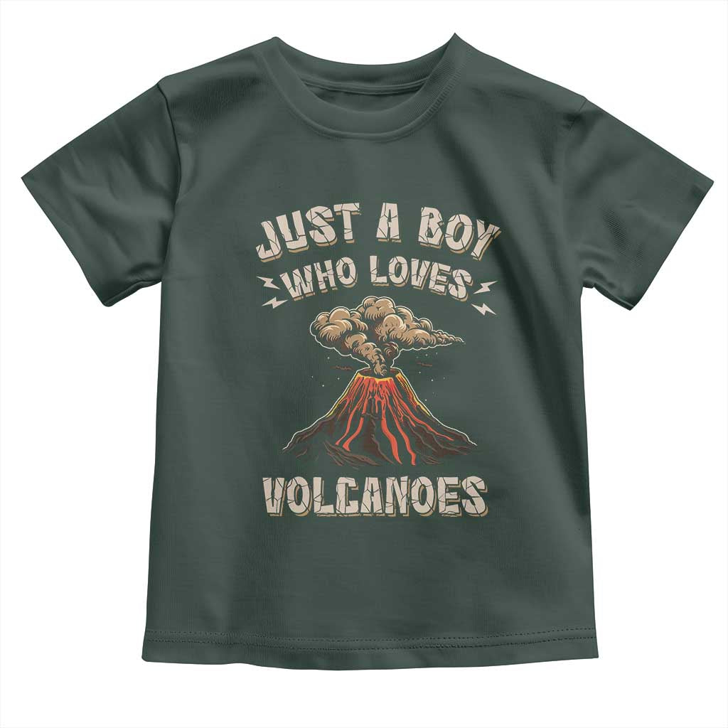Funny Volcanologist Toddler T Shirt Just A Boy Who Loves Volcanoes Lava