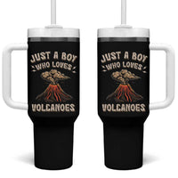 Funny Volcanologist Tumbler With Handle Just A Boy Who Loves Volcanoes Lava