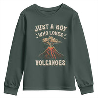 Funny Volcanologist Youth Sweatshirt Just A Boy Who Loves Volcanoes Lava