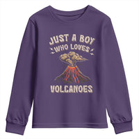 Funny Volcanologist Youth Sweatshirt Just A Boy Who Loves Volcanoes Lava