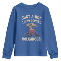 Funny Volcanologist Youth Sweatshirt Just A Boy Who Loves Volcanoes Lava