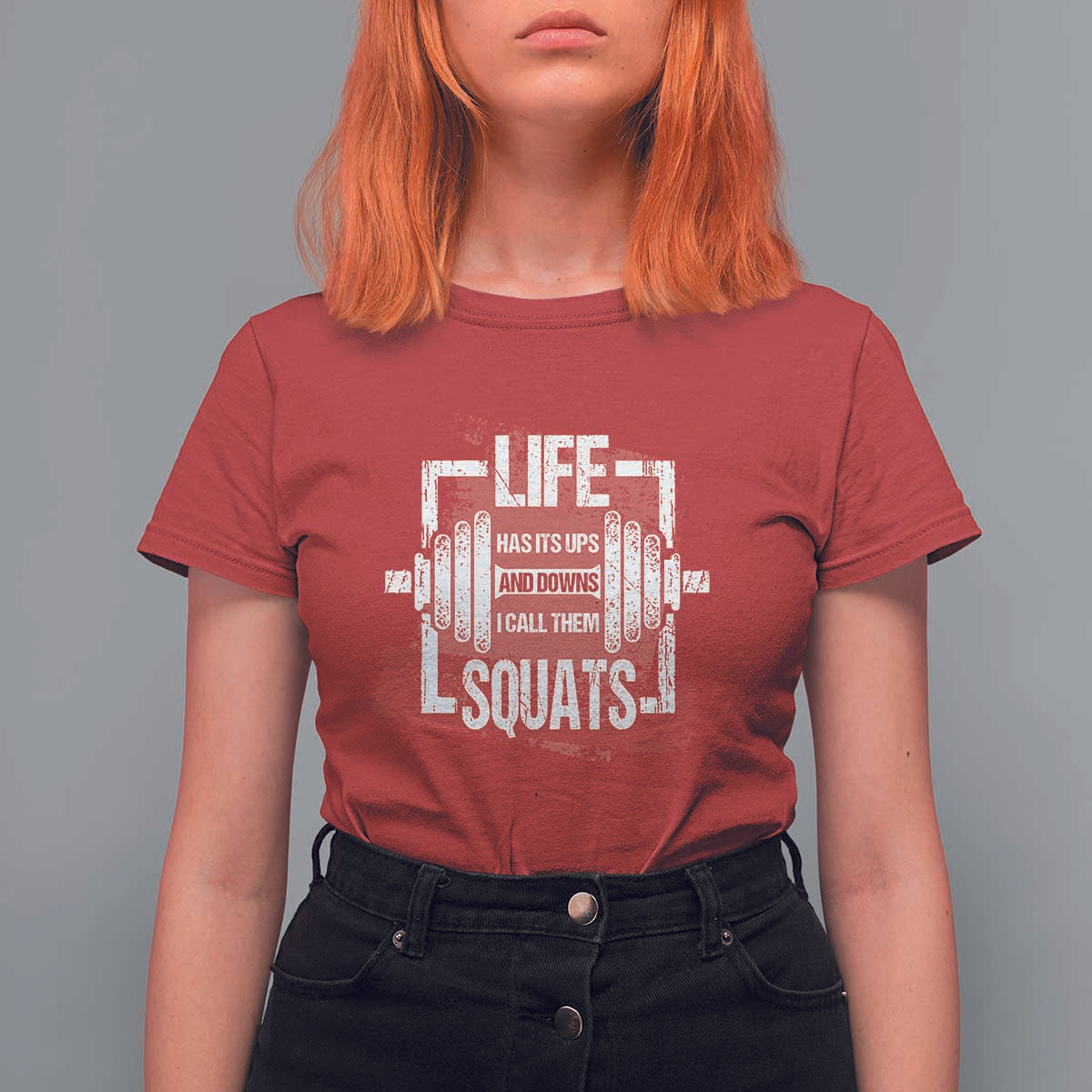 Gymer T Shirt For Women Life Has Its Ups And Downs I Call Them Squats - Wonder Print Shop
