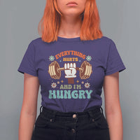 Gymer T Shirt For Women Everything Hurts And I'm Hungry - Wonder Print Shop