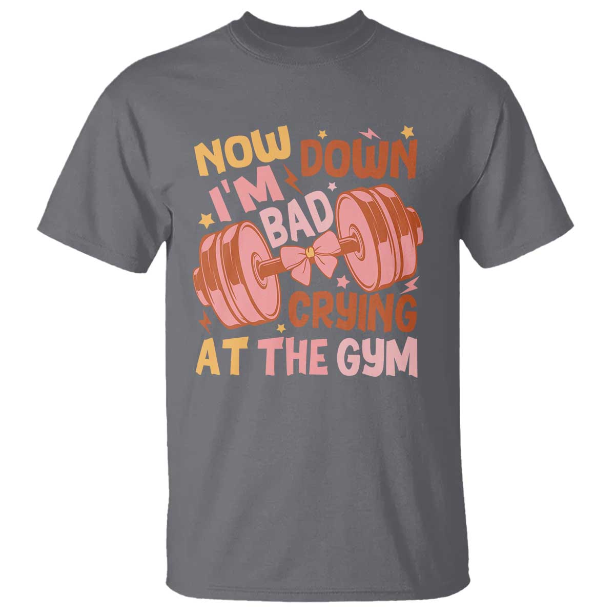 Gymer T Shirt Down Bad Crying At The Gym Groovy Bow Coquette - Wonder Print Shop