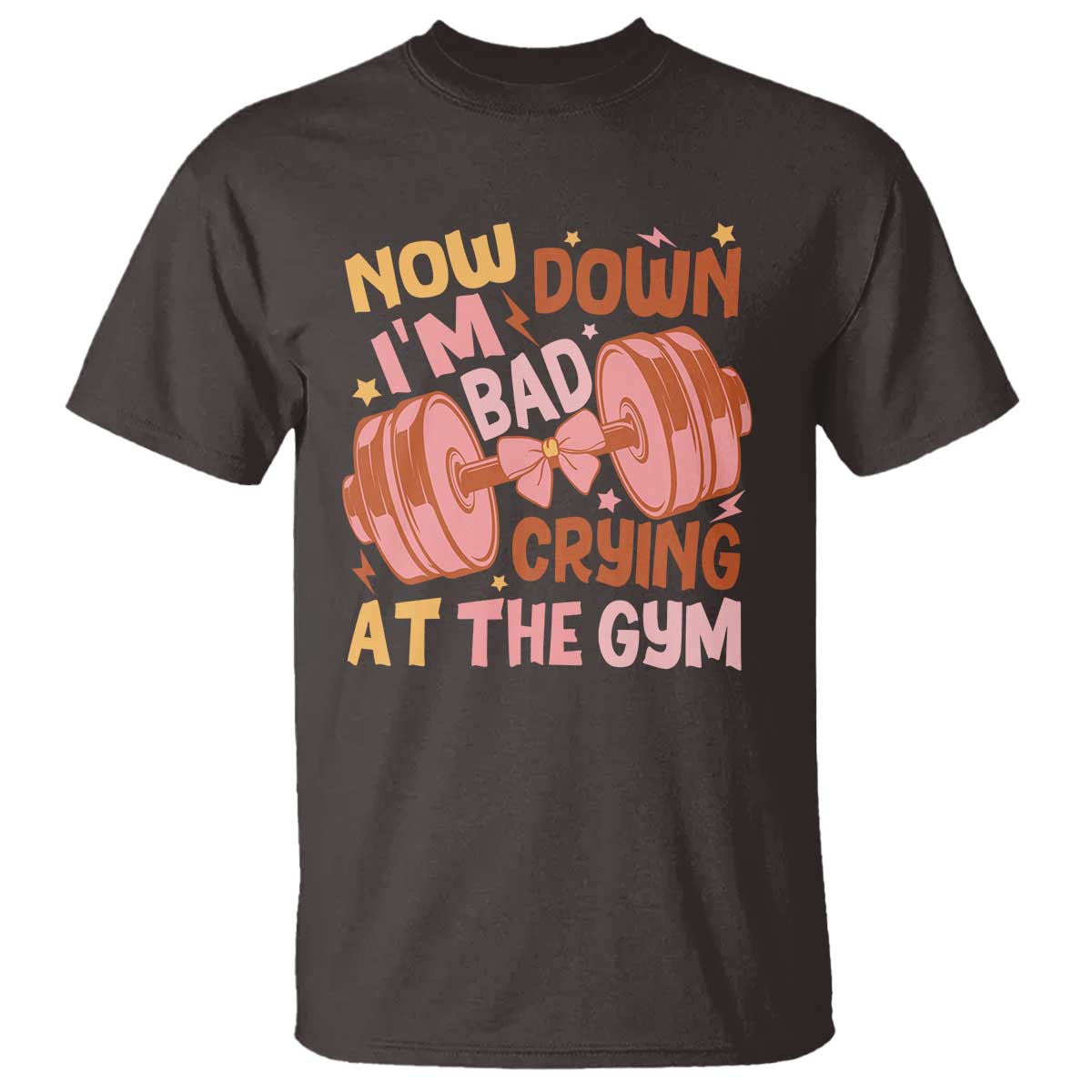 Gymer T Shirt Down Bad Crying At The Gym Groovy Bow Coquette - Wonder Print Shop