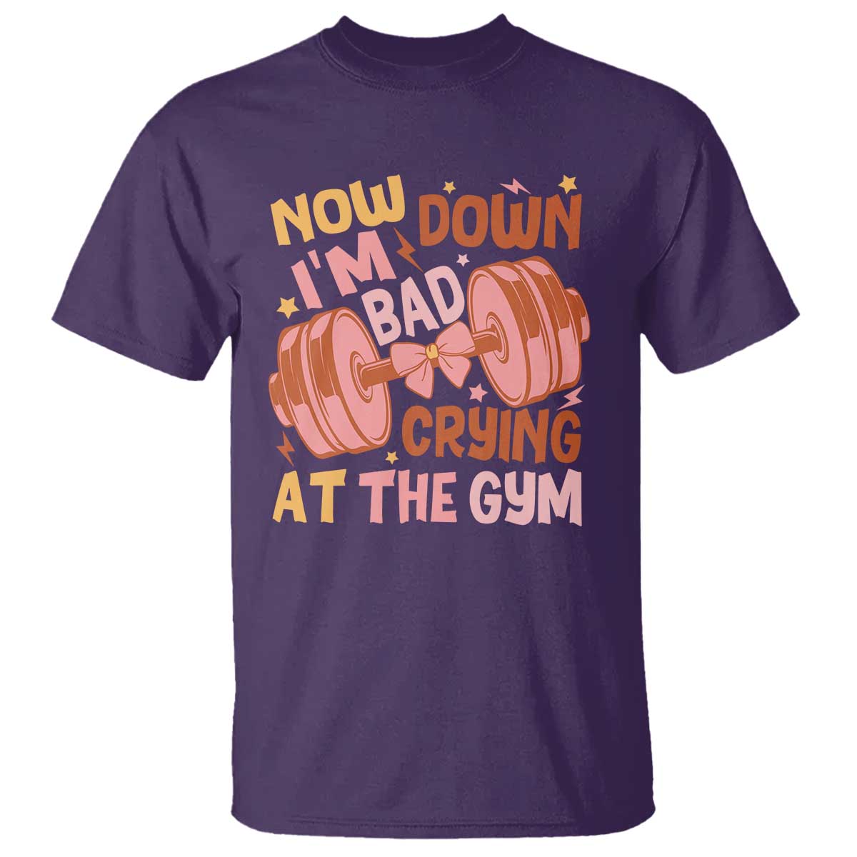 Gymer T Shirt Down Bad Crying At The Gym Groovy Bow Coquette - Wonder Print Shop