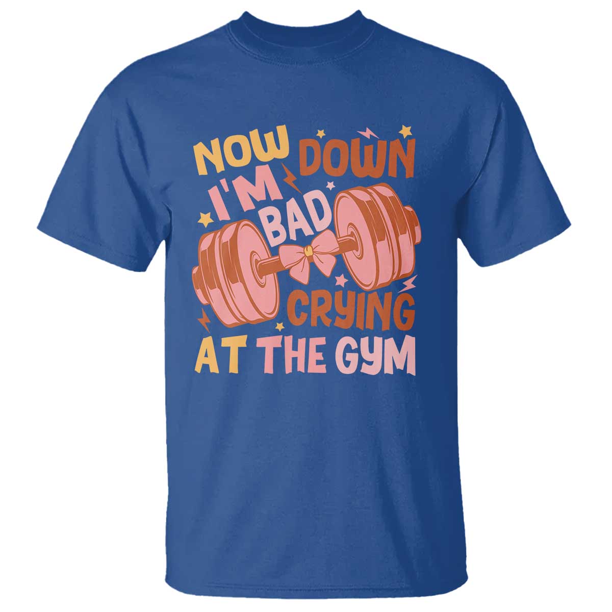 Gymer T Shirt Down Bad Crying At The Gym Groovy Bow Coquette - Wonder Print Shop