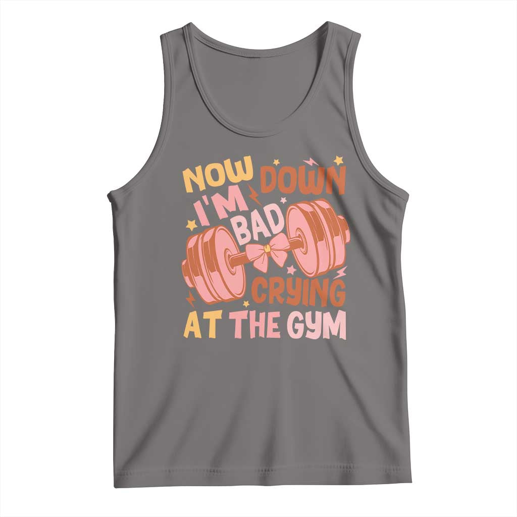 Gymer Tank Top Down Bad Crying At The Gym Groovy Bow Coquette