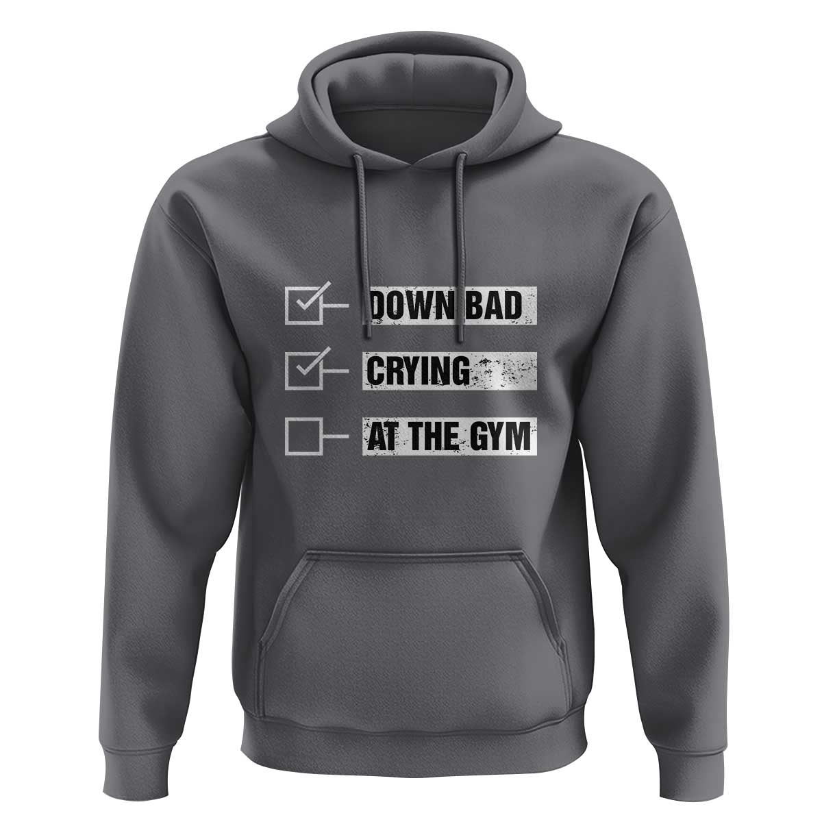 Funny Gymer Hoodie Down Bad Crying at the Gym