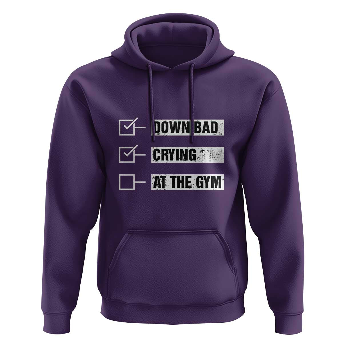 Funny Gymer Hoodie Down Bad Crying at the Gym
