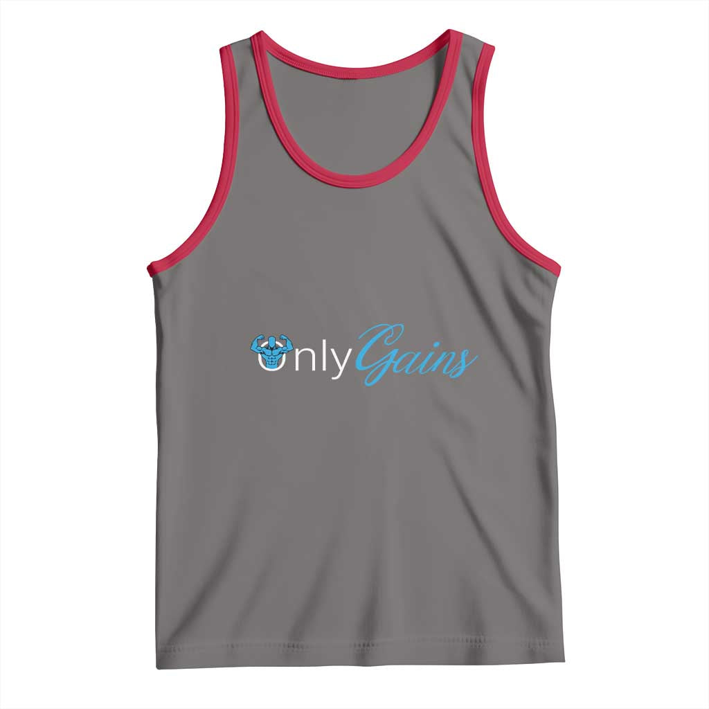 Funny Gymer Tank Top Only Gains Fitness