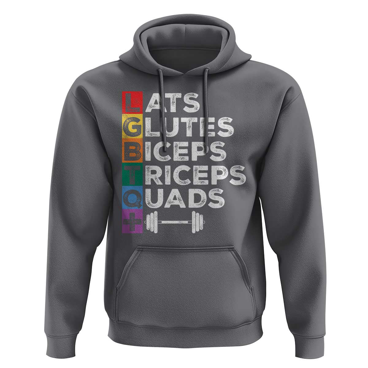LGBTQ Gymer Hoodie Lats Glutes Biceps Triceps Quads